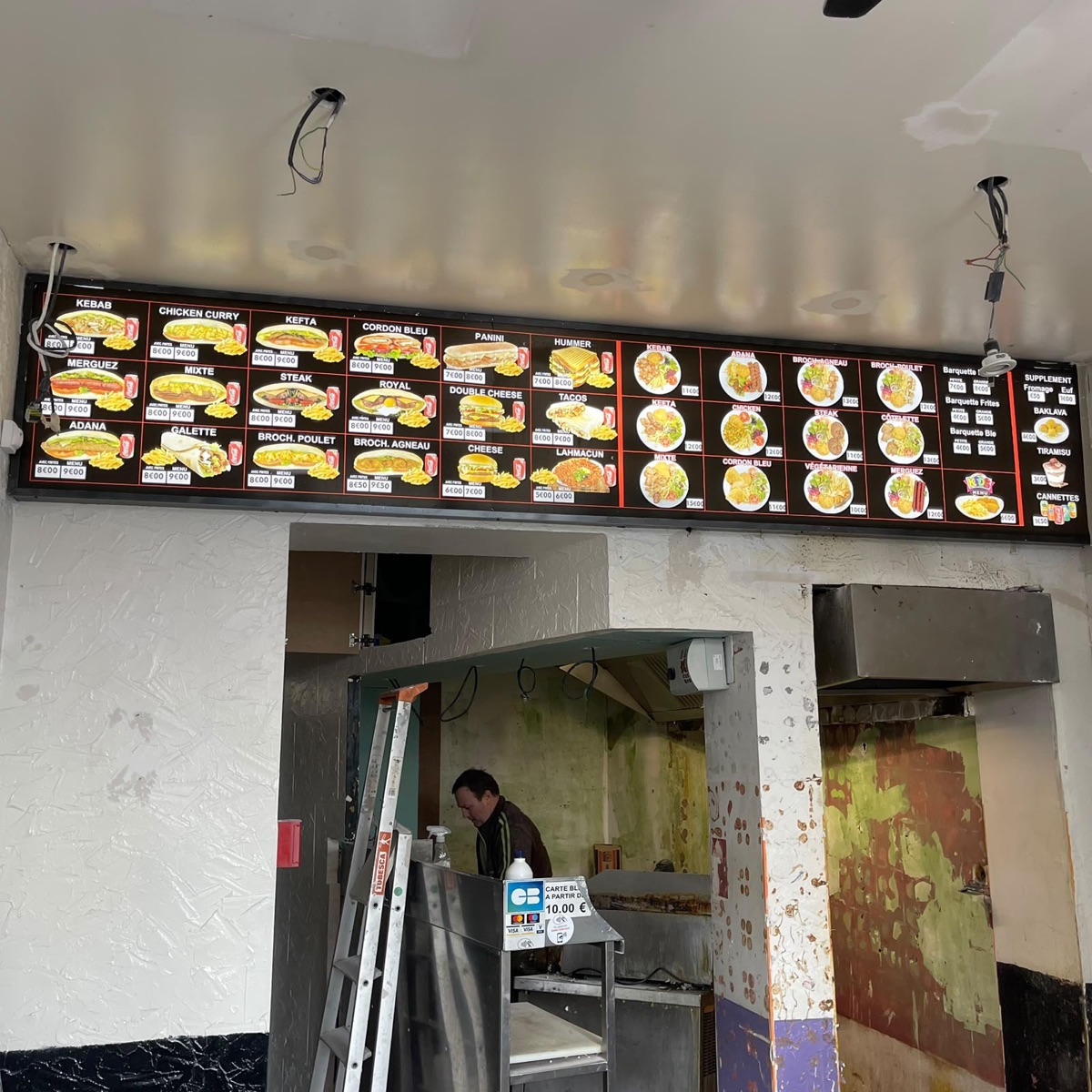 Affichage menus – Pose intérieure
